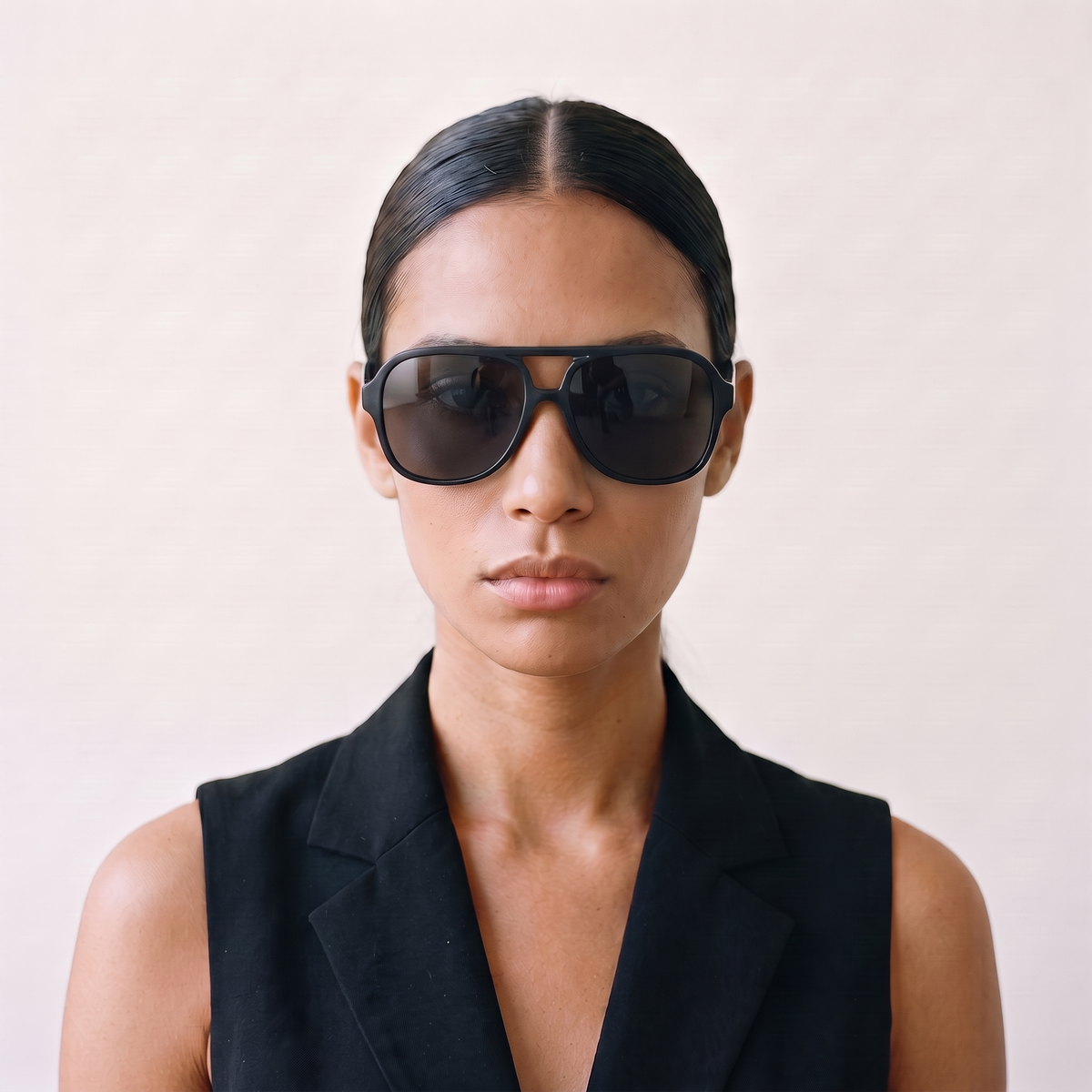 ASCARI Negro Mate / Gris — en cara mujer