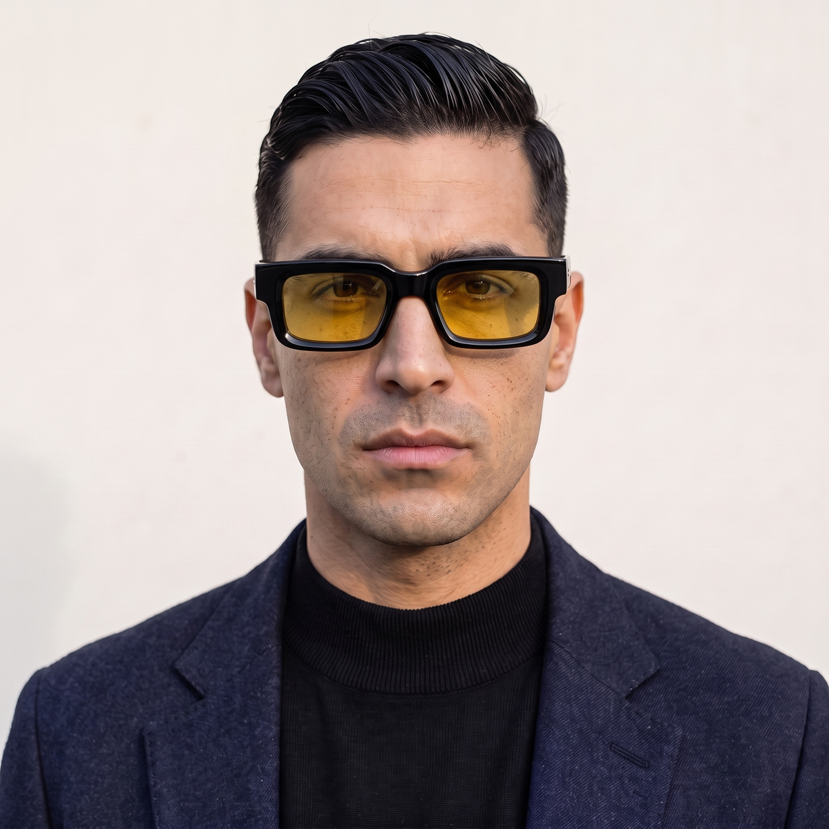 BUENOS AIRES Negro Brillo / Ocre — en cara hombre