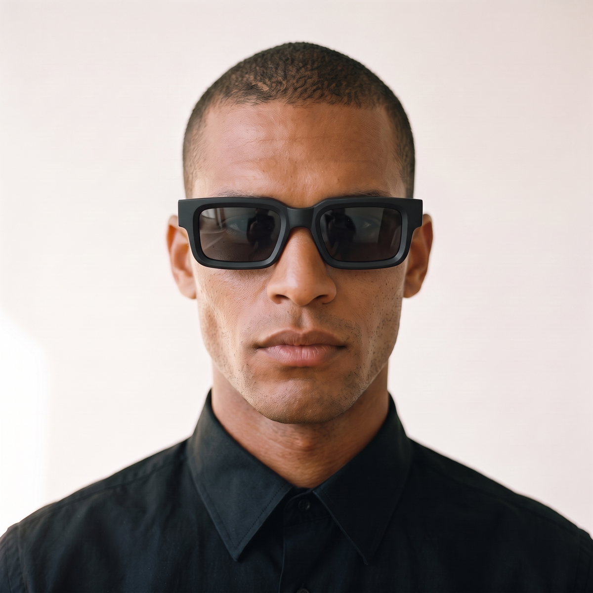 BUENOS AIRES Negro Mate / Gris — en cara hombre