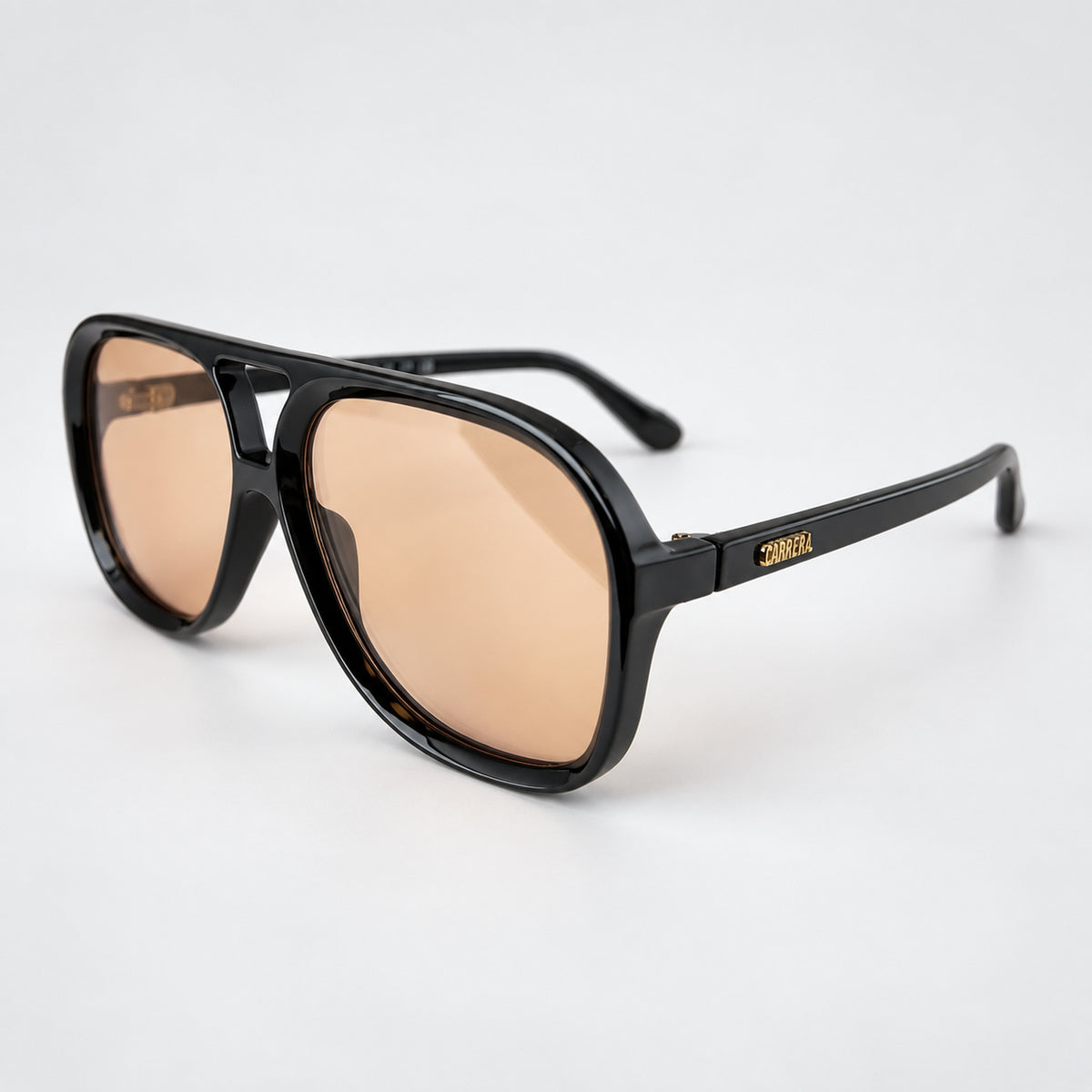 ADELAIDA Negro Brillo / Naranja — perfil 45°