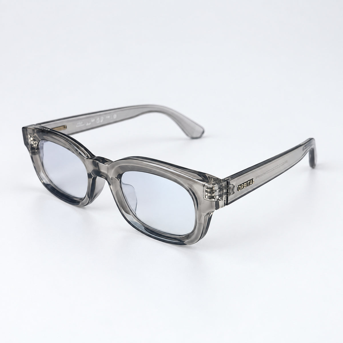 CASABLANCA Gris Clear Brillo / Celeste Espejado Flash — perfil 45°