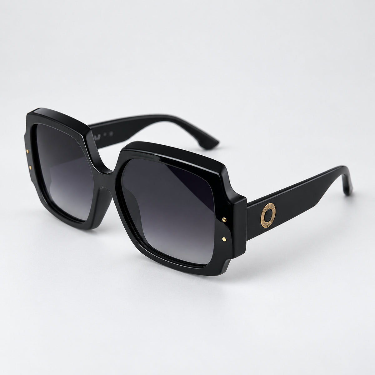 LOS HAMPTON Negro Brillo / Gris Degradé — perfil 45°