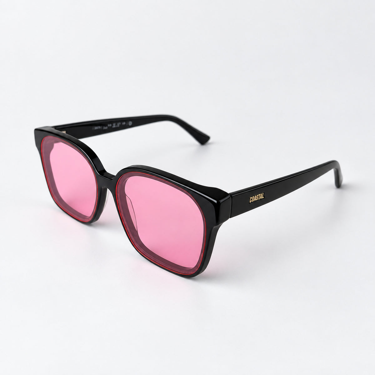 CRETA Negro Brillo / Rosa — perfil 45°