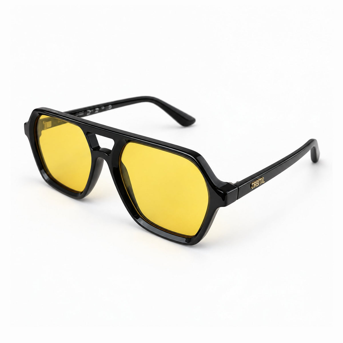 LE MANS Negro Brillo / Ocre — perfil 45°