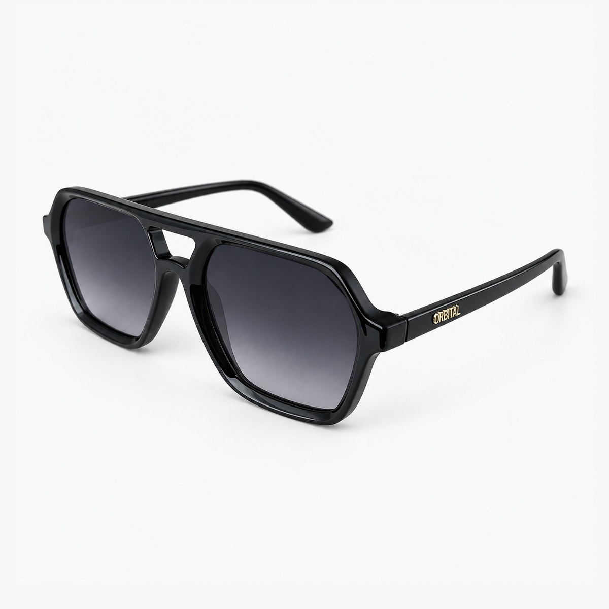 LE MANS Negro Brillo / Gris Degradé — perfil 45°