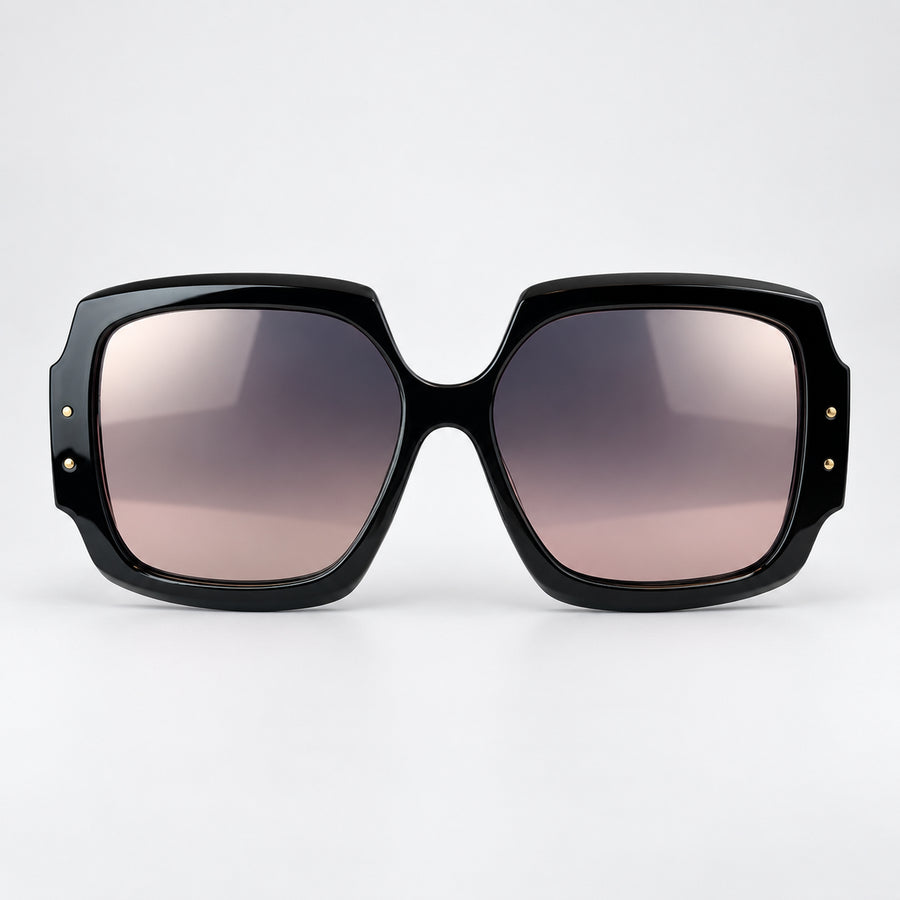 LOS HAMPTON Negro Brillo / Espejo Rosa