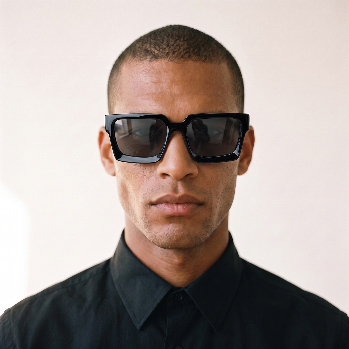 PARIS Negro Brillo / Gris — en cara hombre