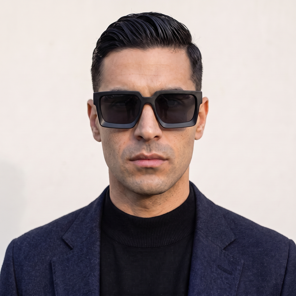 PARIS Negro Mate / Gris Polarizado — en cara hombre