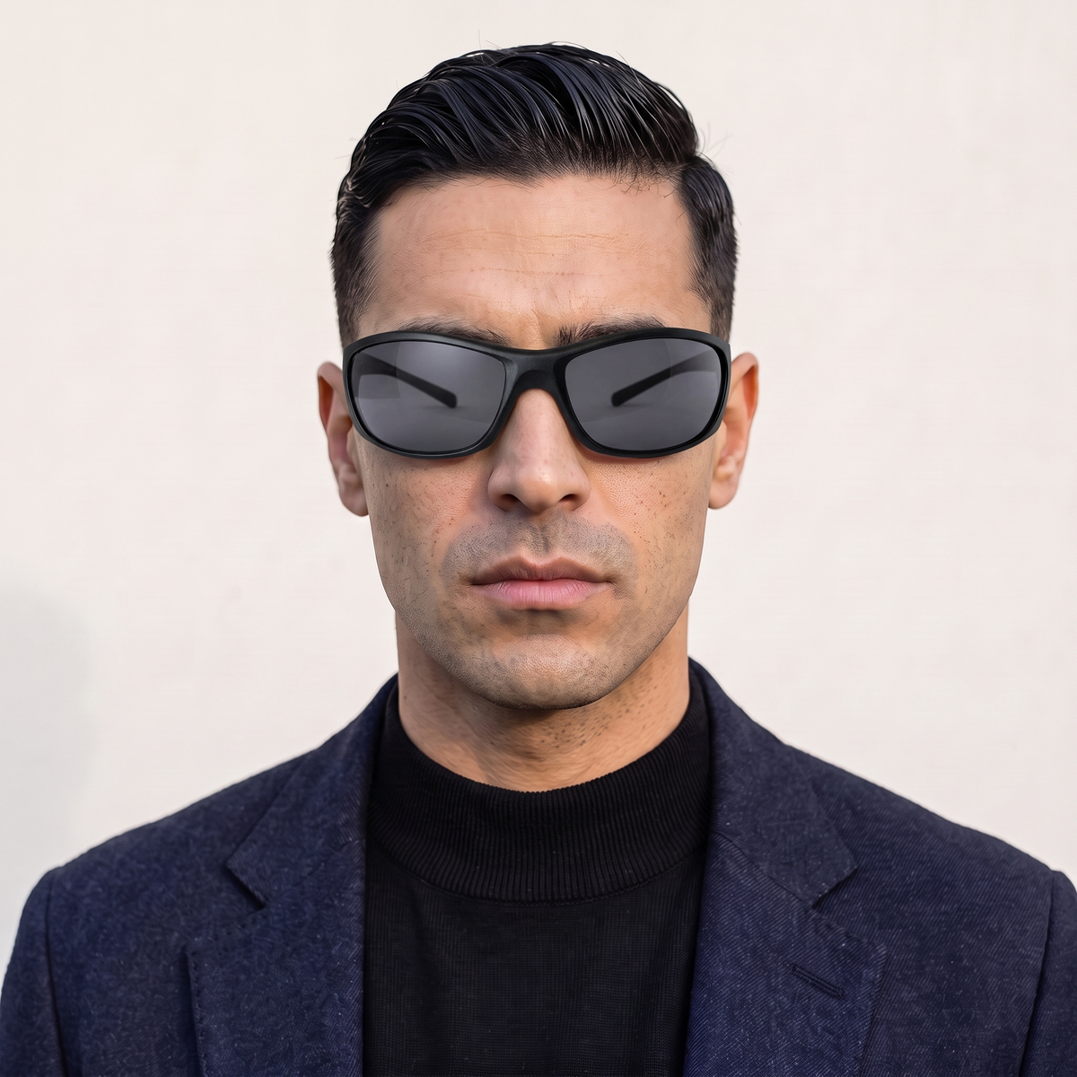 ZETA 11 Negro Mate / Gris — en cara hombre