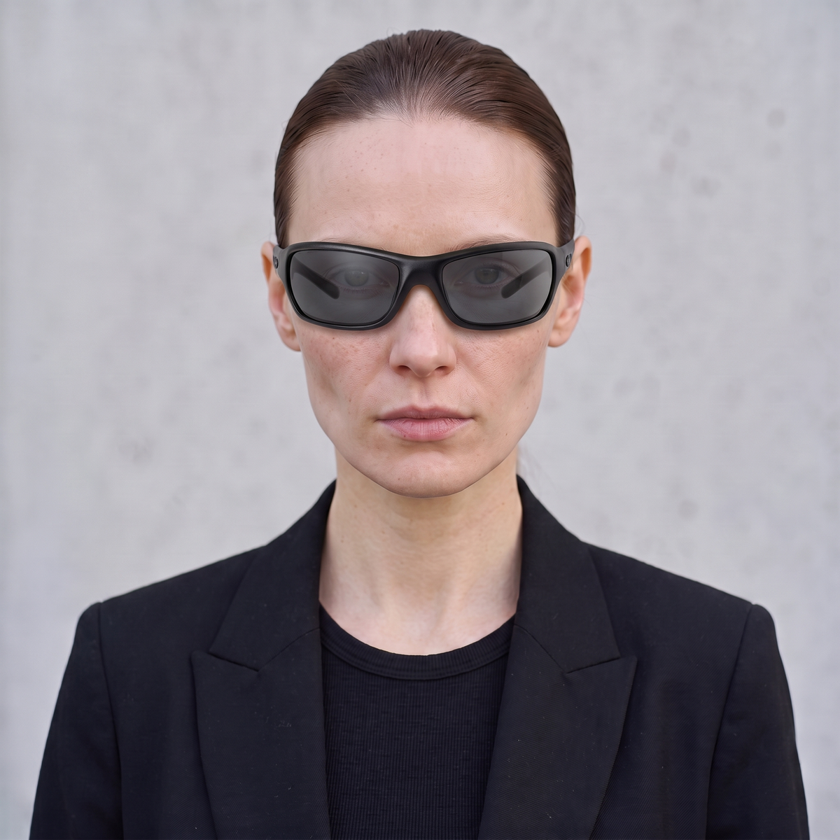 ZETA 1 Negro Mate / Gris — en cara mujer