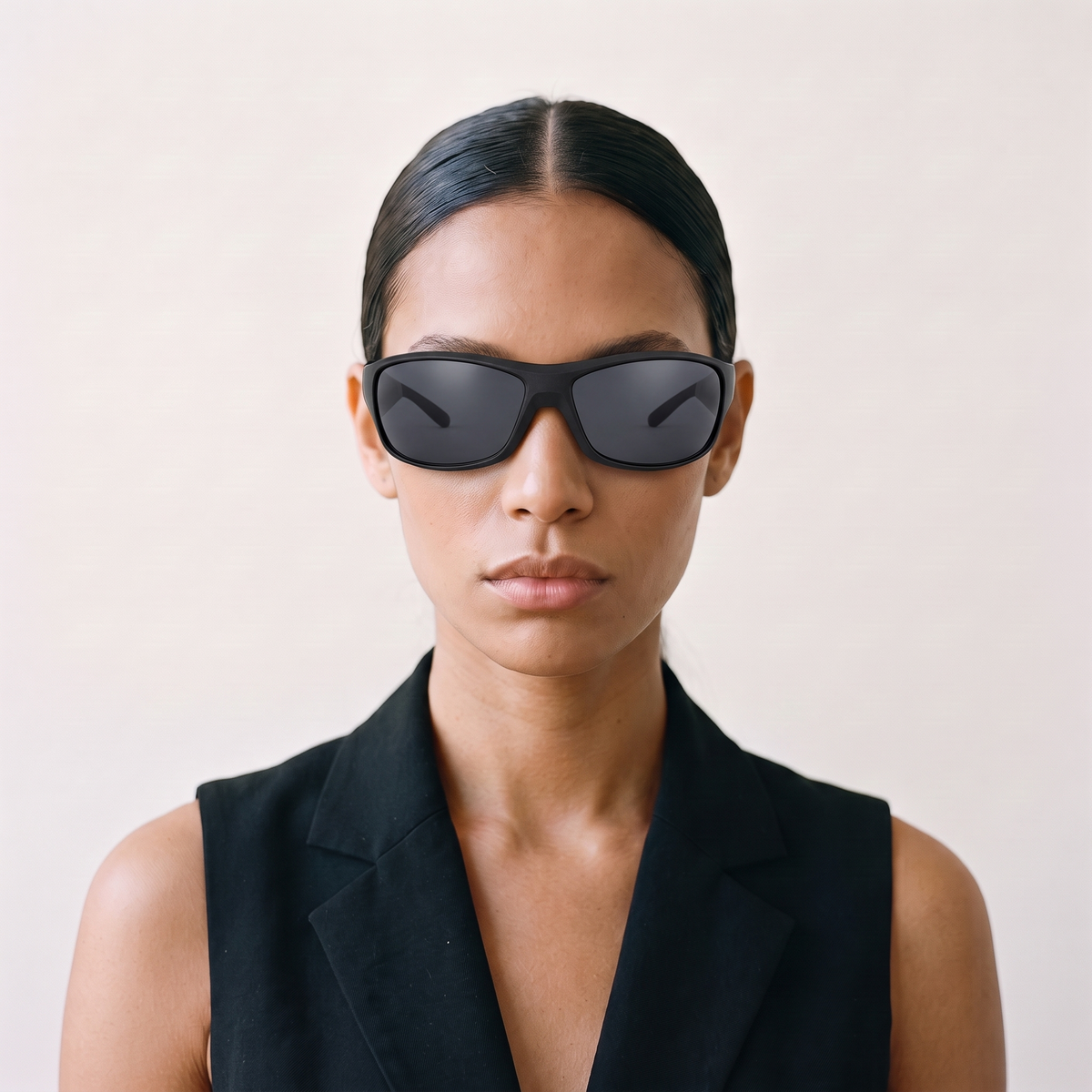 ZETA 8 Negro Mate / Gris — en cara mujer