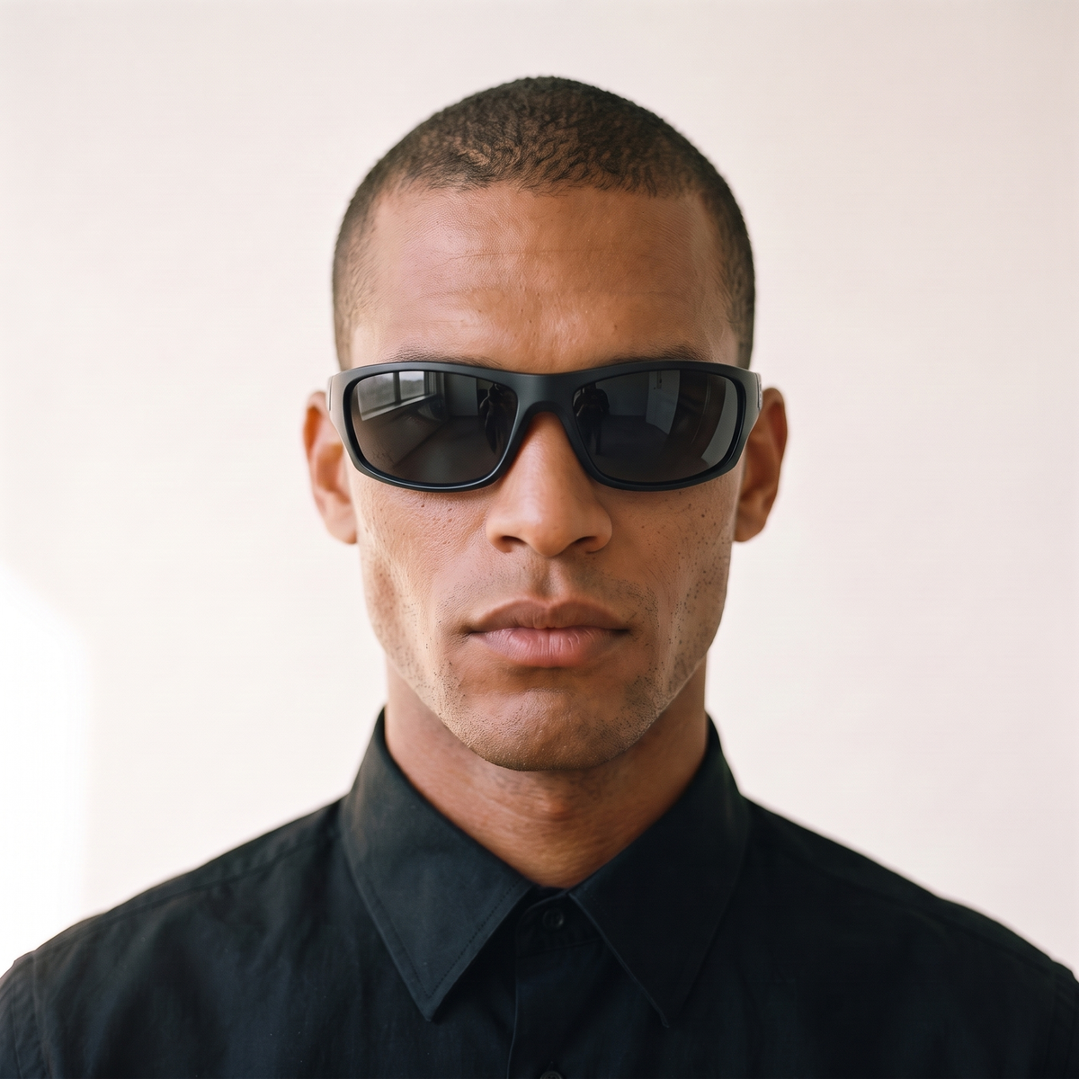 ZETA 9 Negro Mate / Gris — en cara hombre