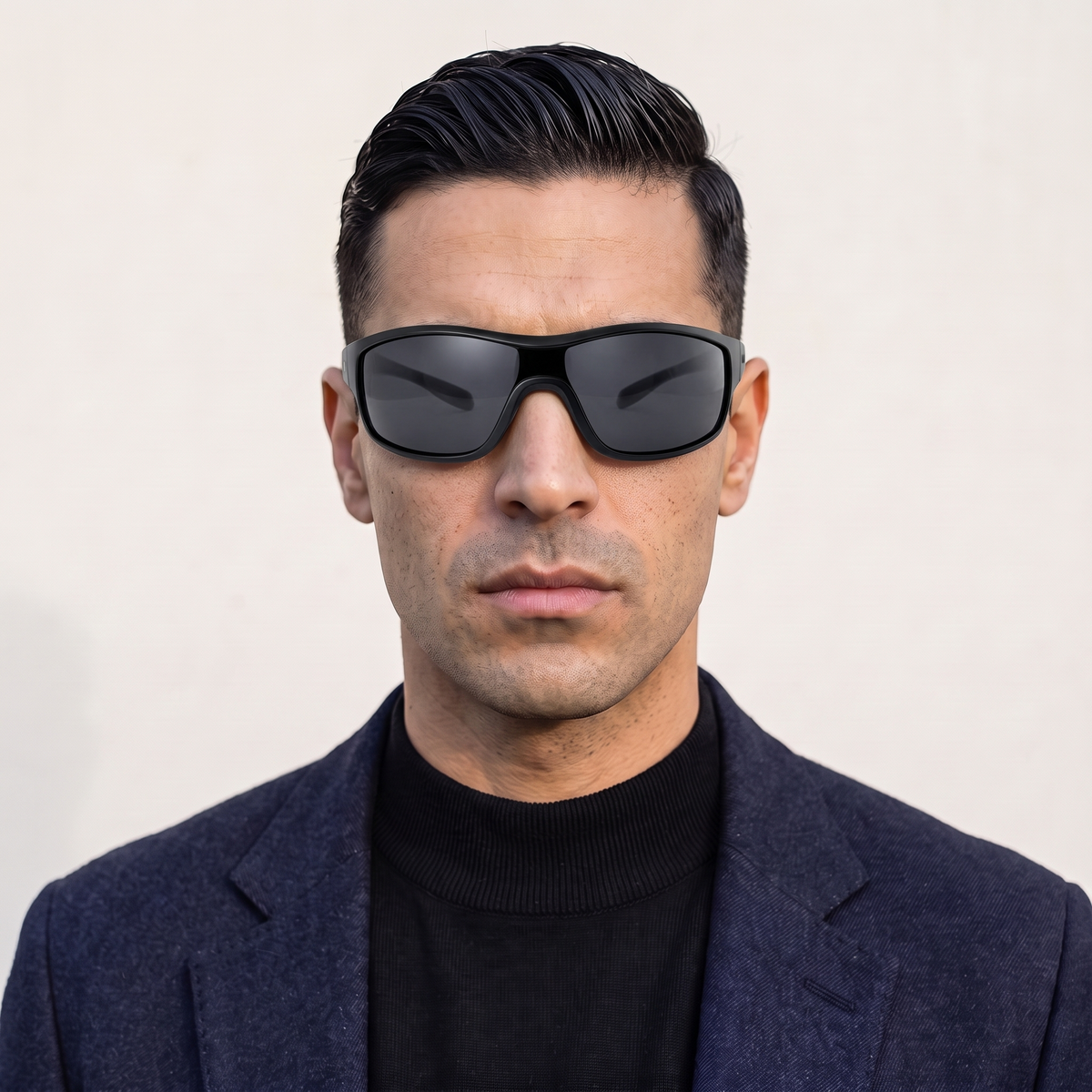ZZR Negro Mate / Gris — en cara hombre